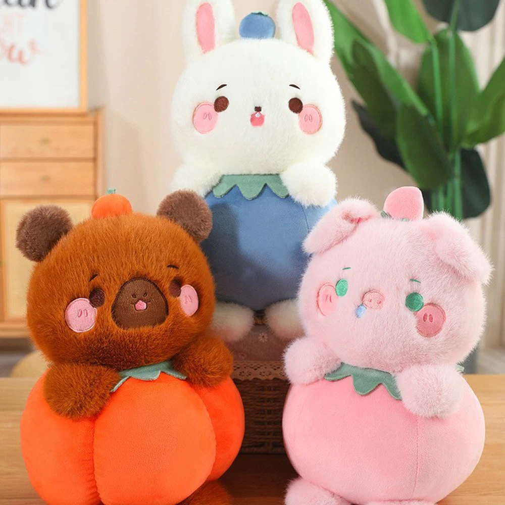 

Kawaii мультфильм фрукты животное плюшевая игрушка свинья пушистая тыква капибара плюшевая кукла мягкая собака кролик мягкая кукла Рождественский подарок