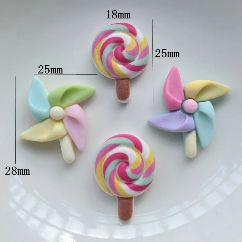 Mixed 12pcs resin lovely windmill/lollipop flat back Cabochon art supplies decoration charm craft hair bow center