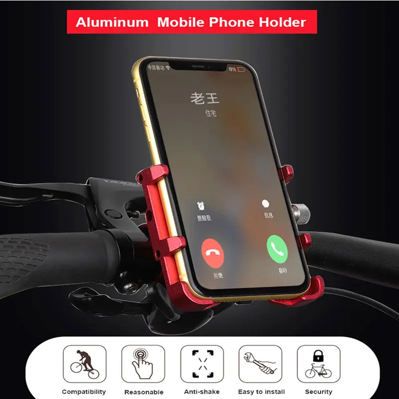 New Motorcycle Bike Phone Holder Shock-resistant MTB Bicycle Scooter Bike Handlebar Security Quick Lock Support Telephone Stand