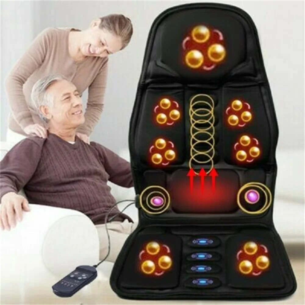 Car Seat Cover 8 Modes Massage Cushion Vibration Massage Cushion Auto Universal Neck & Waist Massage for Home Car Accessories