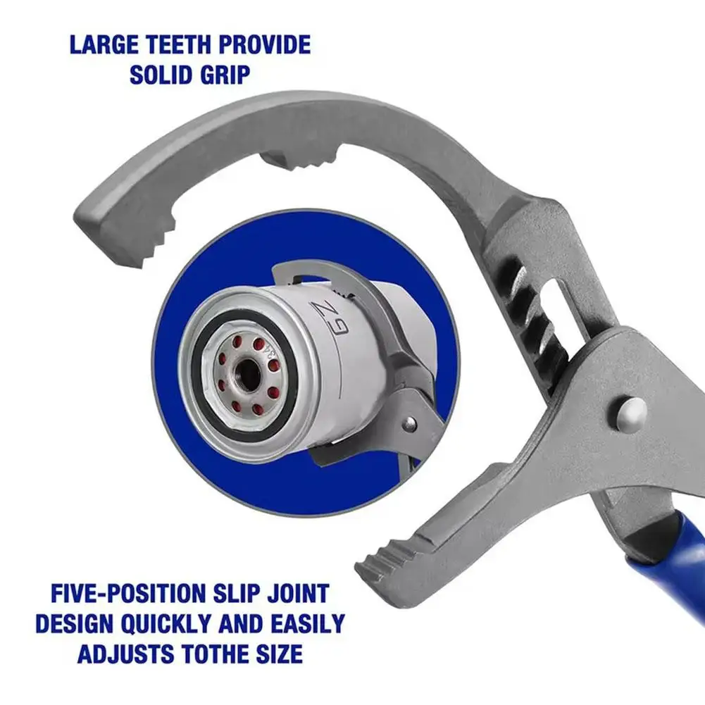 

9/12" Oil Filter Pliers Clamp Type Wrench Adjustable Steel Oil Removal Filter Tool Tools Hand Filter 45# X6Y8