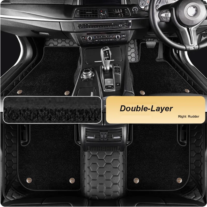 5D Custom Car Floor Mats For BMW X6 E71 E72 F16 F86 G06 G96 Auto Carpets Double Layer Coche Liners Blanket