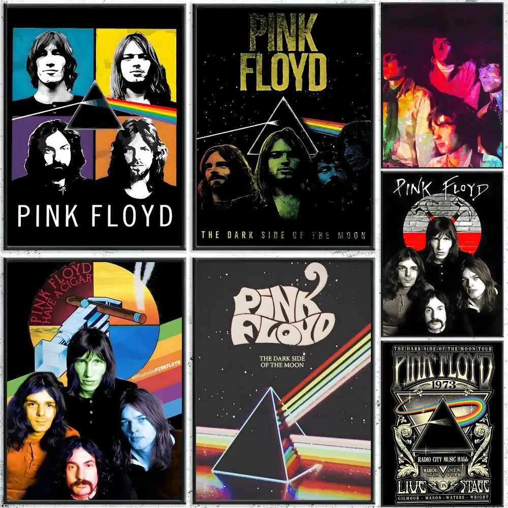 Band Pink Floyd Poster Self-Adhesive Waterproof Wall Stickers, Coffee Bar Home Wall Decor