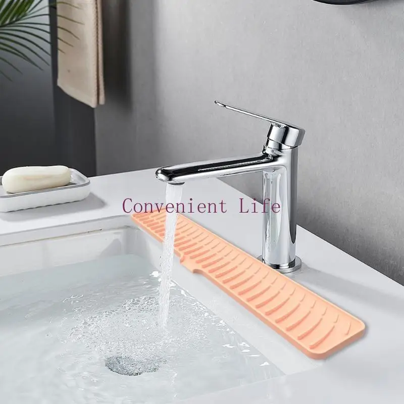 

L1EE not Slip Black Faucet Mat Silicone Drying Mat Faucet Splashing Mat Kitchen Sink Protector Easy Carry for Home or Hotel