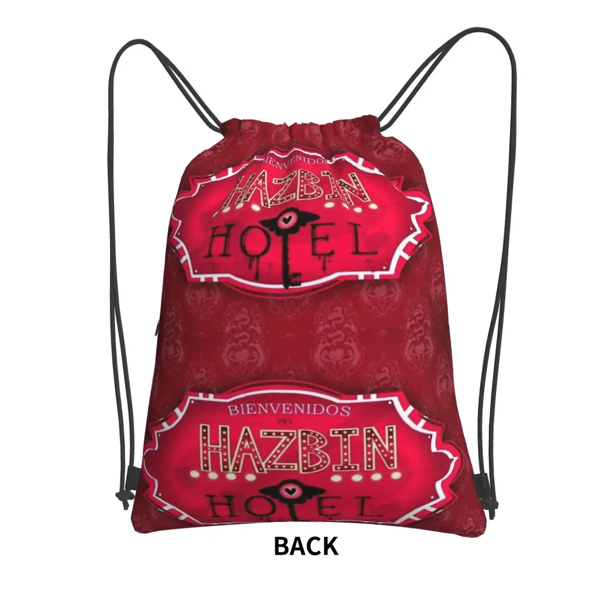 Hazbin Hotels Comedy Anime America Song And Dance Backpacks Casual Drawstring Bundle Pocket Shoes Bag Book Bags Travel Students