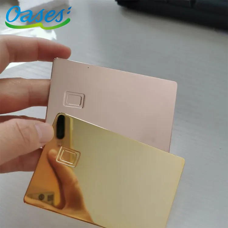 Customized query Factory Direct Sale Exclusive Design Custom Logo Rose Gold Stainless Steel Business Cards with Lavish Mirrored