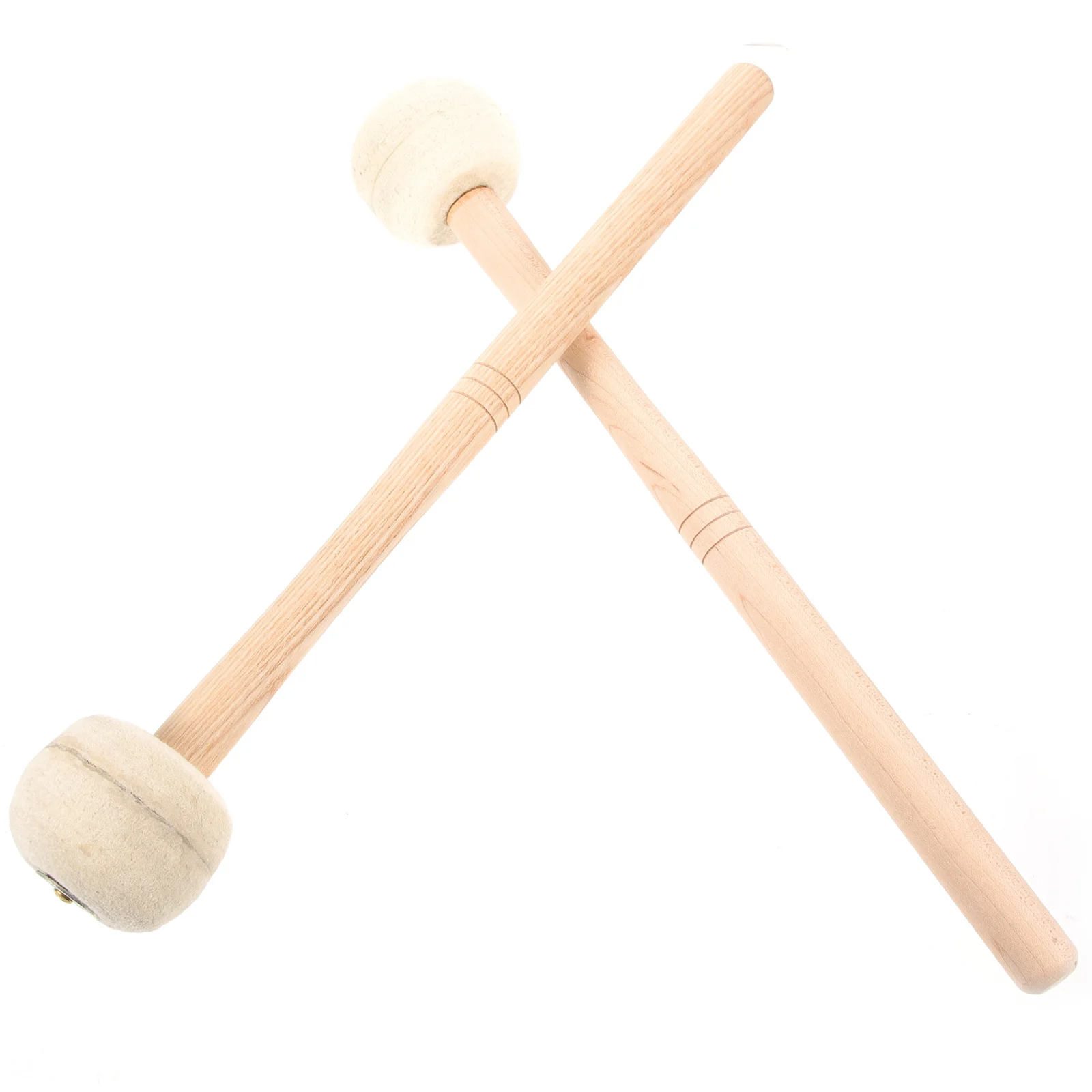 

2Pcs Drum Sticks Wooden Felt Head Bass Mallet Strong Build Smooth Finish Great for Cafe Bar Studio Band Live Shows