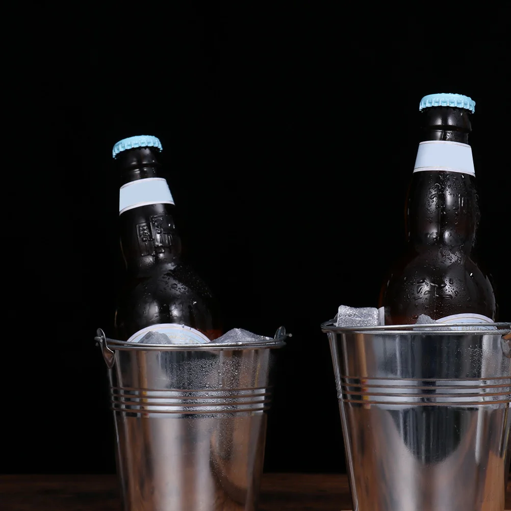 

6Pcs Portable Ice Bucket Tinplate Material Stylish Food Grade Server for Cold Drinks Fries Storage Ideal Home Restaurant Cafe