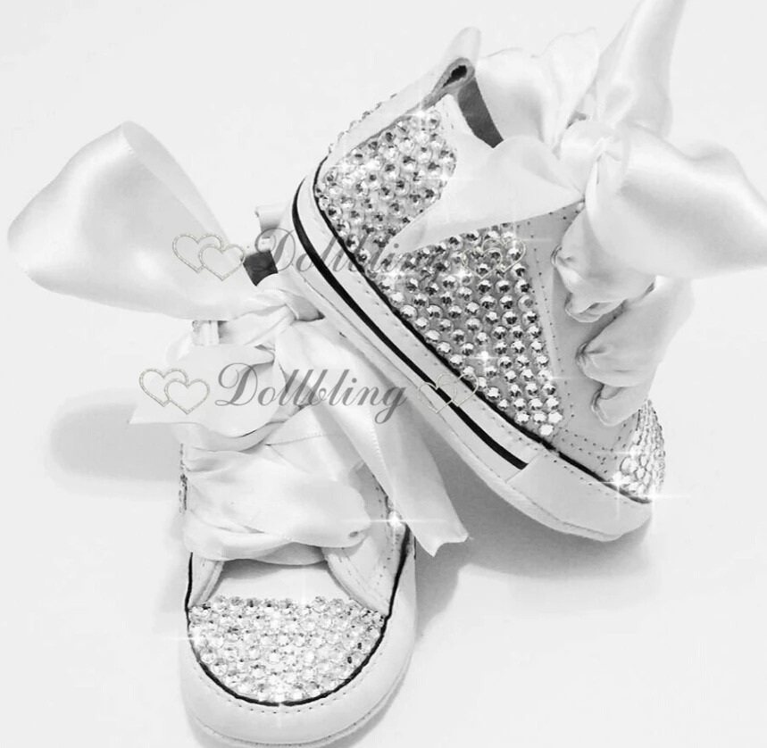 Bling Newborn Custom for buyer handmade infant Christening bow gorgeous glitter fabulous sapatos sparkle baby first walkers