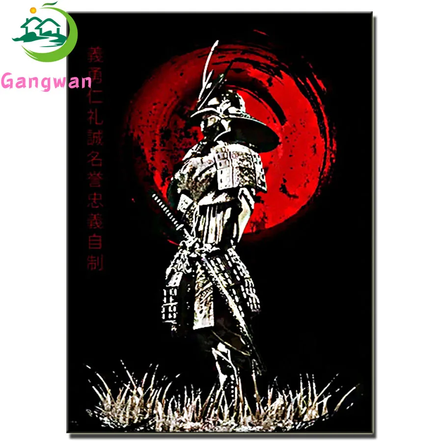 Japanese warrancient military commander diamond painting vintage handmade mural art painting cross stitch living room decoration