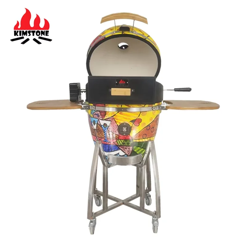 21 Inch Painted Kamado Ceramic Grill Kamado Rotisserie Charcoal Ceramic Bbq Wholesale