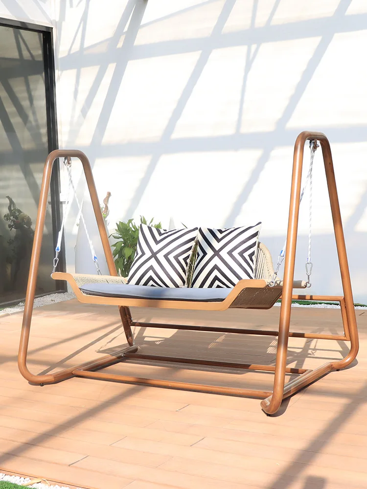 

Swing outdoor courtyard rocking chair balcony double hammock hammock chair small courtyard Internet celebrity garden layout outd