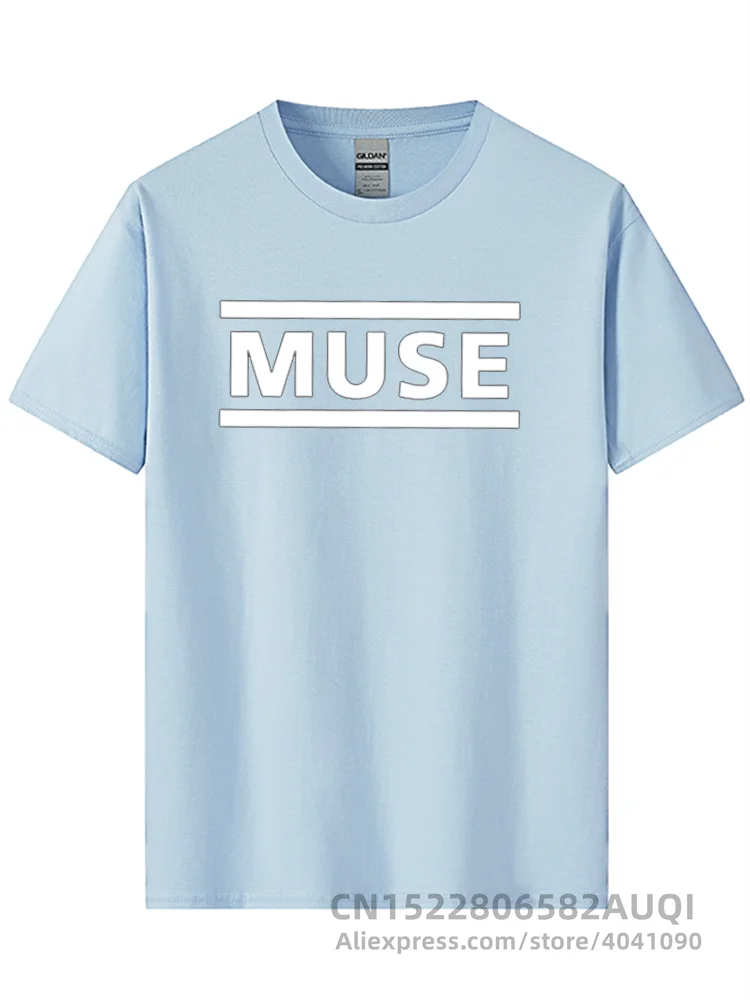 Men\'s High Quality 100% Cotton Letter Printed T-shirt Muse Rock Band Short-sleeved T-shirt O-neck Hip Hop Male Tops