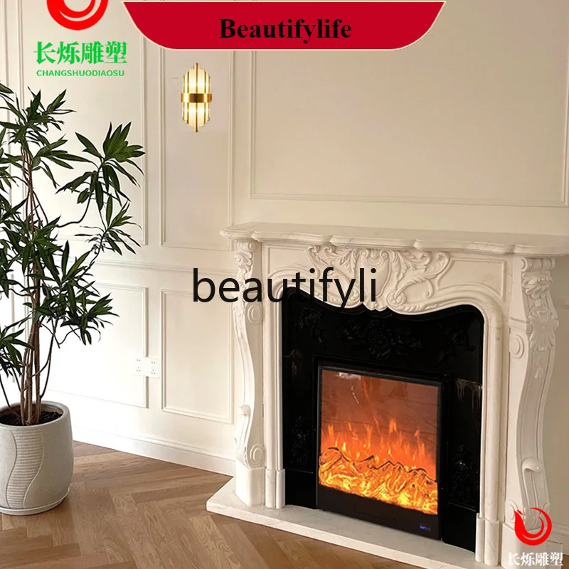 

J132 French marble fireplace white marble natural stone mantel porch fireplace decoration