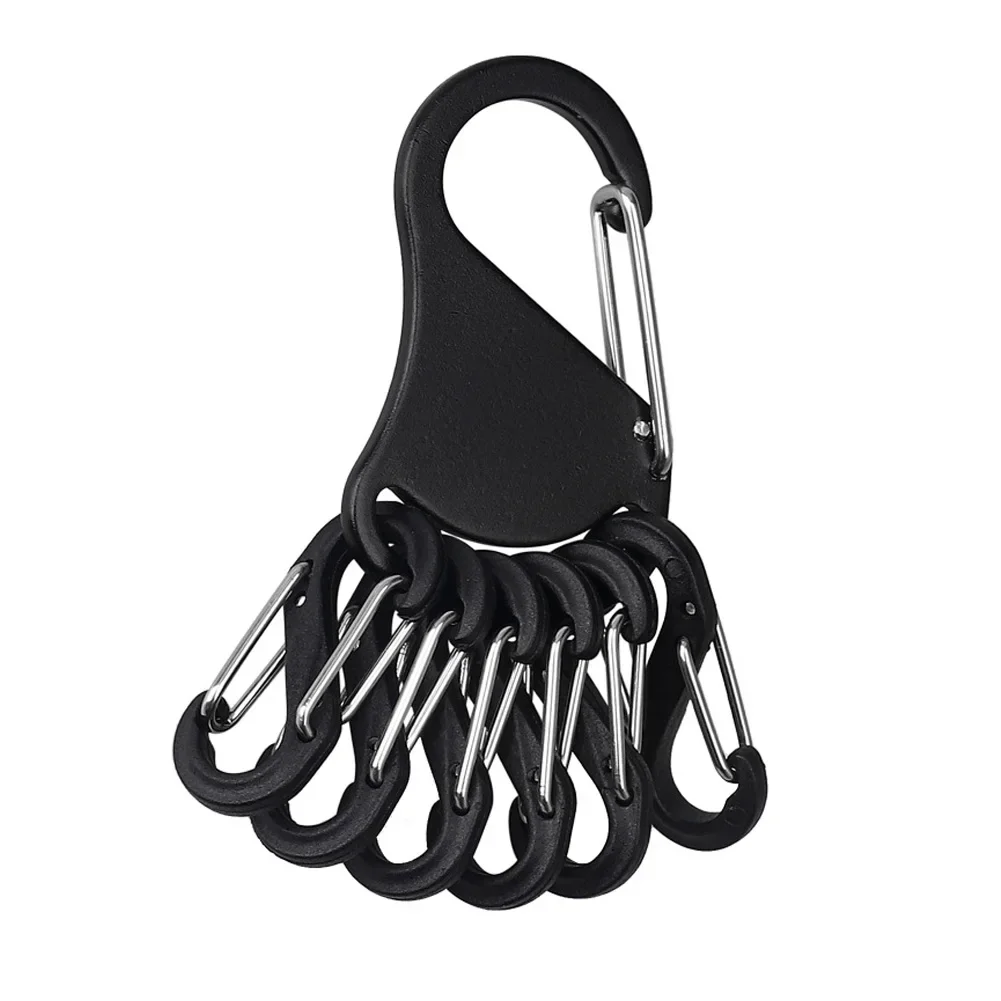 HDIRXG Aluminiumlegering Chem Light Holders Karabijnhaak Clip Met 6 S-Biners Glow Sticks Sleutelopberggesp voor Buiten Kamperen