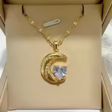 Heart in Heart Necklace Hollow Heart Pendant Gift - YC4698-1