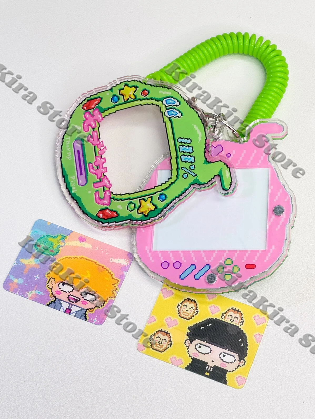 Dimple Mob Psycho 100 Kageyama Shigeo Sostituibile Carta Raster Portachiavi Borse Acriliche Ciondolo Anime Reigen Arataka Decor Portachiavi