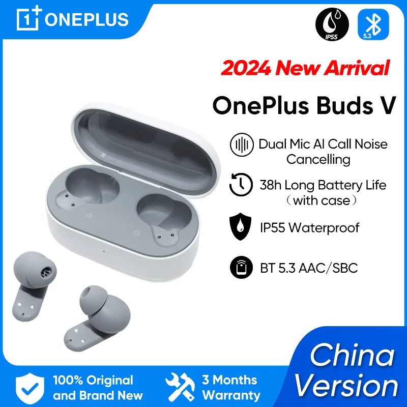 

2024 New OnePlus Buds V True Wireless Bluetooth Headset Dual Microphone Call Noise Reduction Bluetooth Headset for OnePlus 12 11