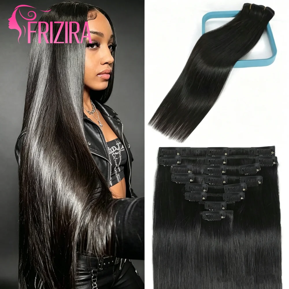 

10-32 Inch Clip In Hair Extensions Real Human Hair Brazilian Remy Human Hair Clip Ins For Women Straight Seamless Double Weft Hair Extensions