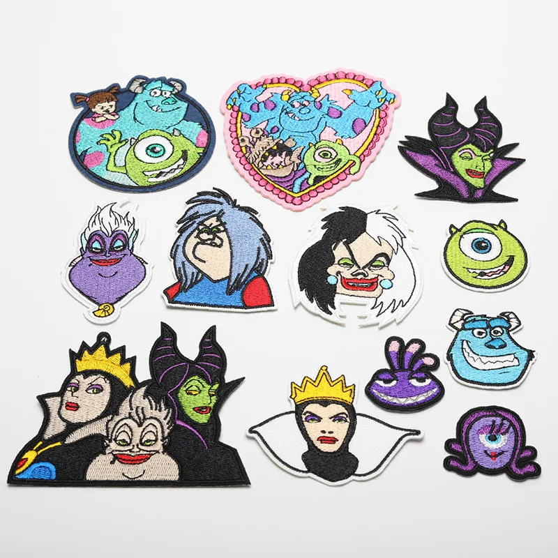 Disney Anime Monster Company ironing Patch Badge North American Film Anime Witch Embroidery Sew Clothing Decor Jacket Sticker