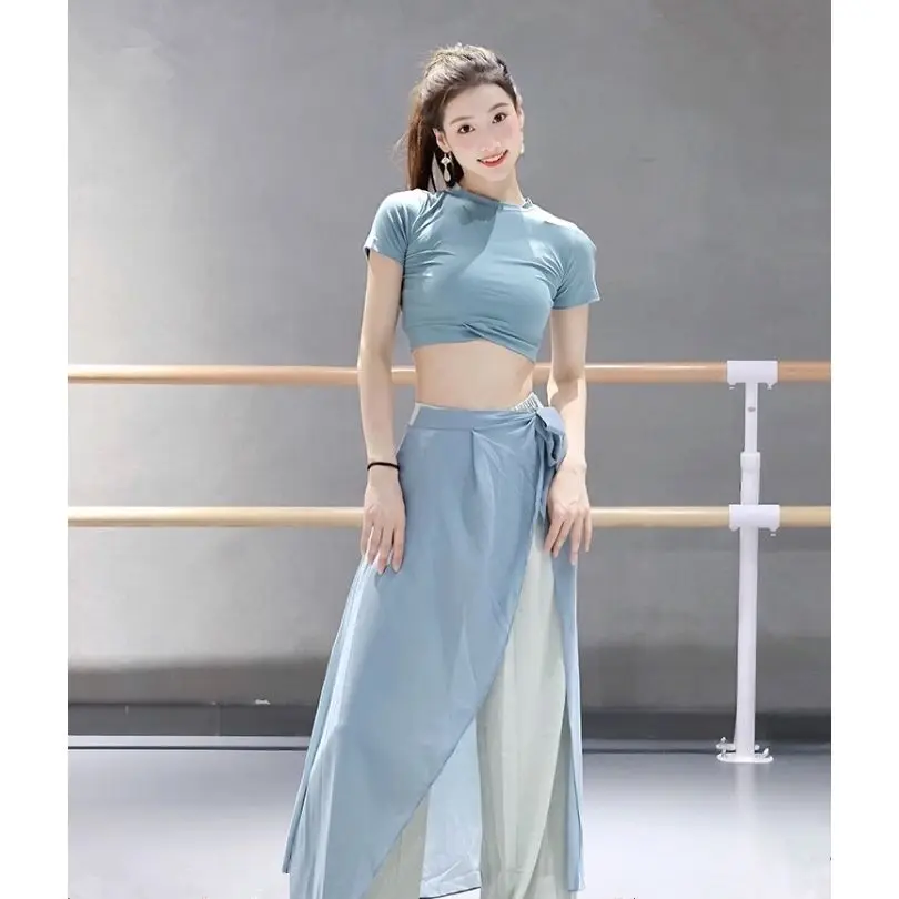 سراويل رقص عصرية، ملابس أداء صيفية خفيفة الوزن، سراويل رقص كلاسيكية واسعة الساق، سراويل تدريب رقص