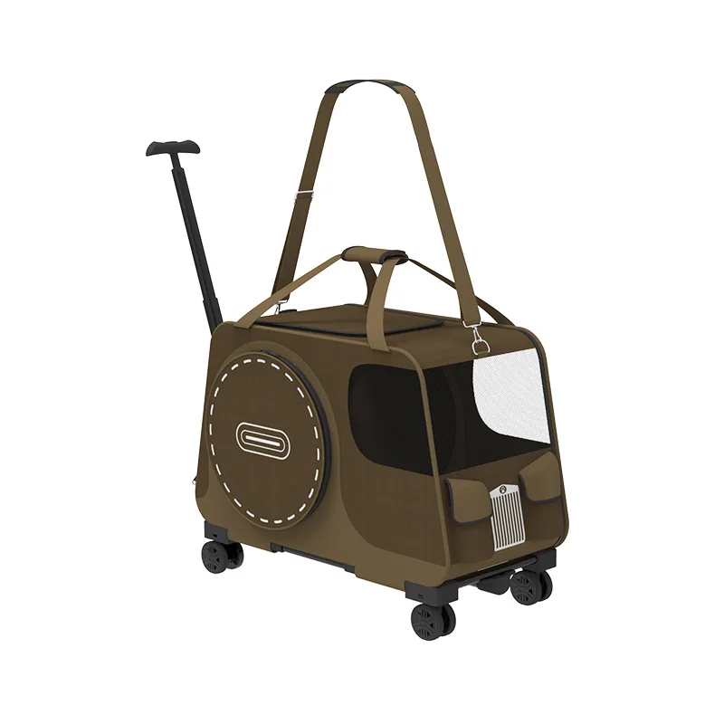 Oxford Fabric Pet Trolley Carrier Bag, 3 In 1 Handheld Shoulder Pet Stroller, Portable Travel Bag For Small Dogs Cats
