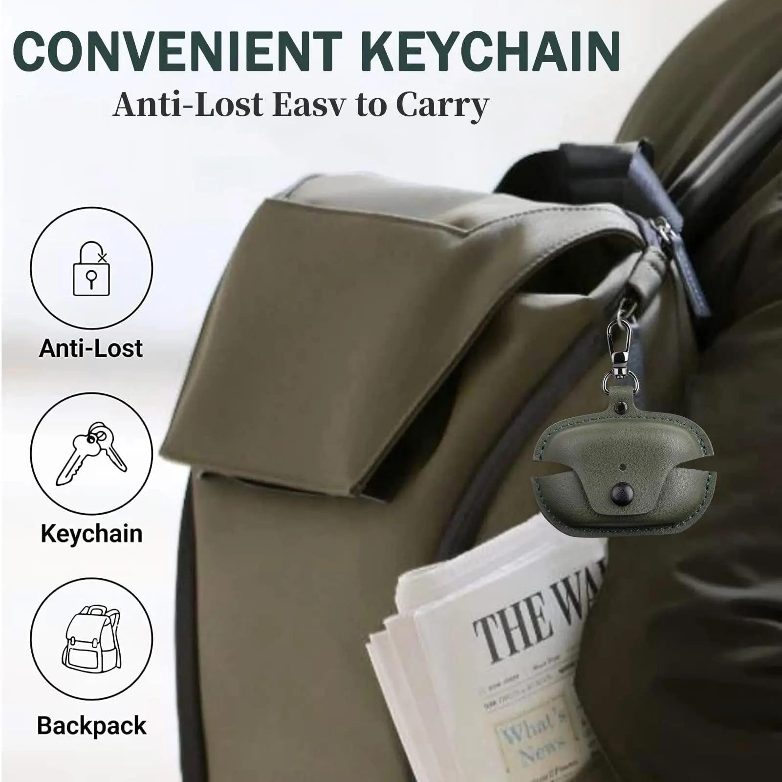 حافظة فاخرة لهاتف سوني WF-1000XM5 غطاء جلدي آمن مع سلسلة مفاتيح ومجموعة تنظيف ملحقات لسوني WF-1000XM5