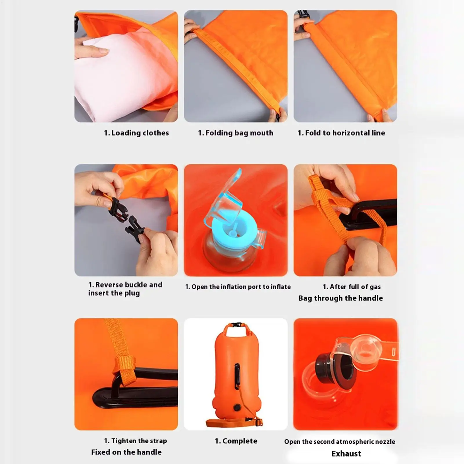 Надувной буй для плавания, легкая подушка безопасности для плавания, хранение с поясным ремнем, водные виды спорта, инструменты для хранения плавания