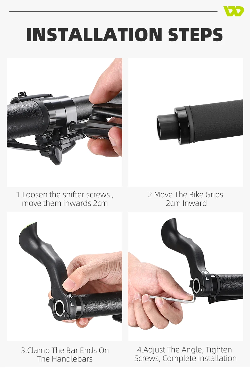 WEST BIKING MTB Fahrradlenkerenden Ergonomische Mountainbike-Innenlenkerenden 22,2 mm Nylon Reflektierende Lenkerenden Fahrradzubehör – Detail 12
