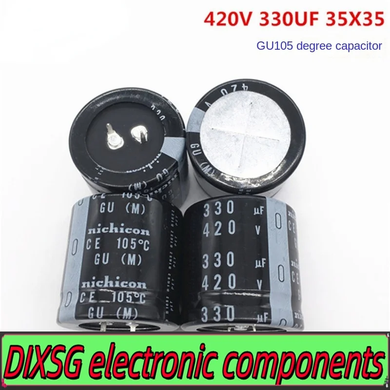 DIXSG (1pcs)420V330UF 35X35 Japanese nichicon capacitor 330UF 420V 35 * 35 GU 105 degrees