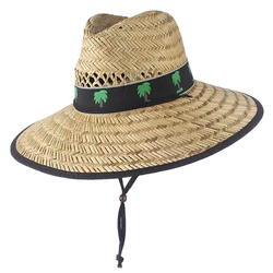 GEMVIE Wide Brim Lifeguard Straw Hat for Women Men Outdoor Sun Beach Hats Summer Straw Hat