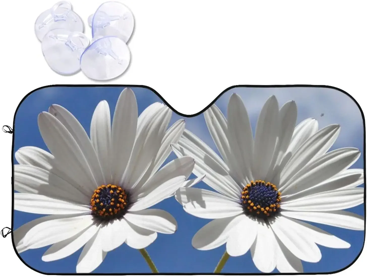 

Солнцезащитный козырек с двумя ромашками для лобового стекла автомобиля для женщин и мужчин, блокирующие УФ-лучи, солнцезащитный козырек, козырек от солнца, подходит для грузовика, внедорожника 51x27,5 дюймов