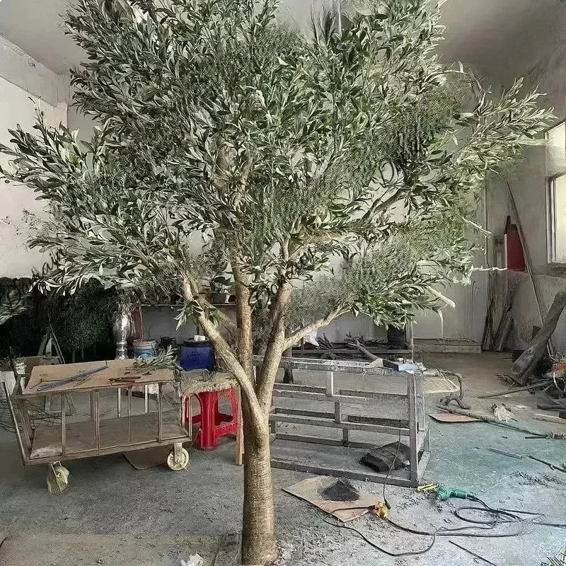 Realistic Faux Olive Tree Tall Floor Artificial Plant For Indoor Outdoor Decor Window Display