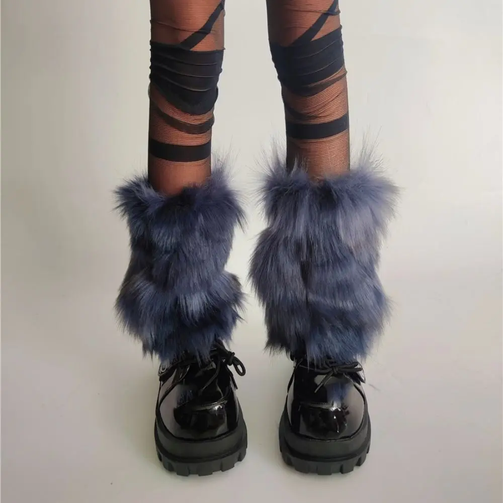 Jambières d'hiver douces Y2K, Harajuku Kawaii, jambières en fourrure, couvre-pieds Lolita JK, bas longs, Streetwear