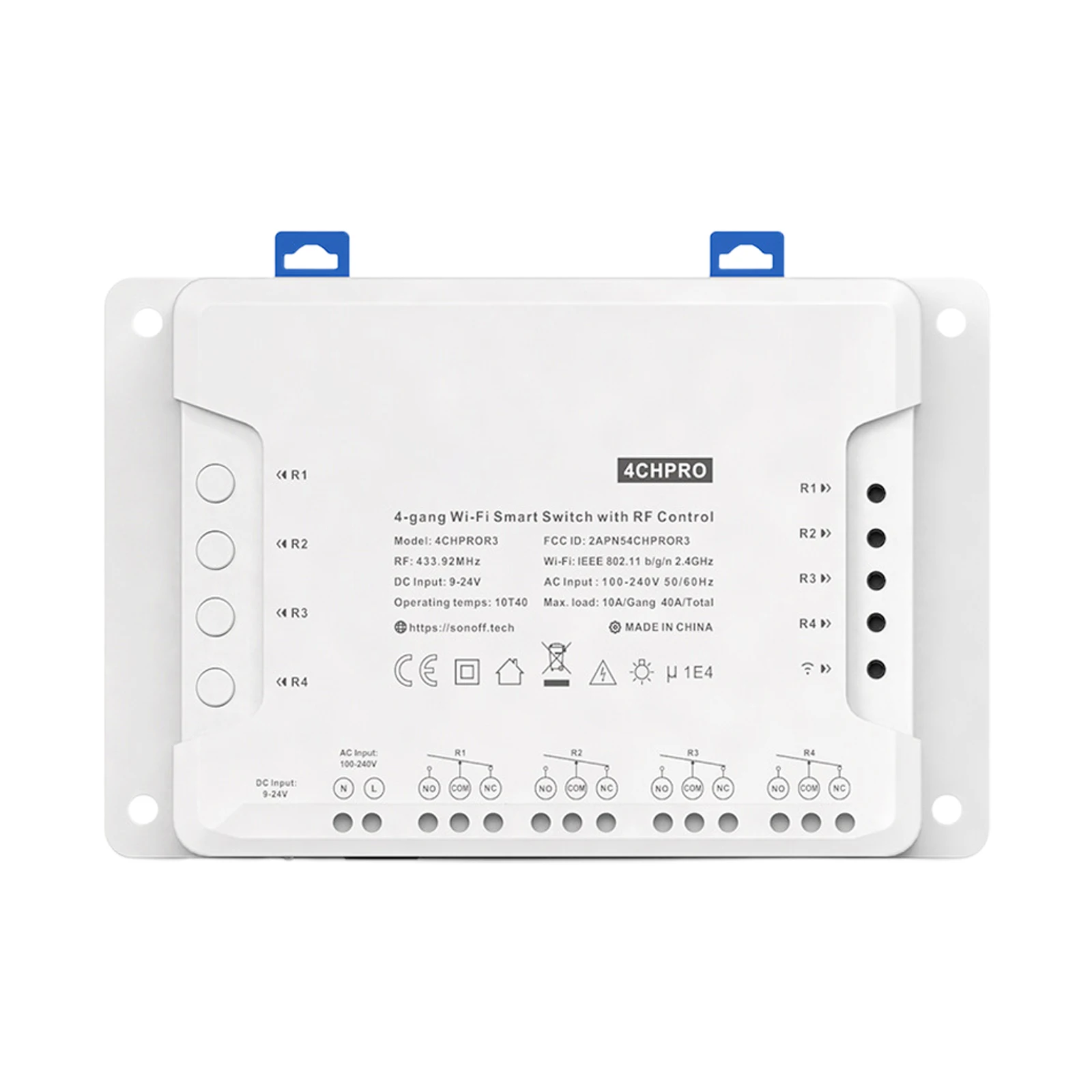 1pc 4CH PRO R3 4-Gang Switch Intelligent 433Hz RF Remote Control Voice Remote Control 8 Single/repeat/countdown Timers
