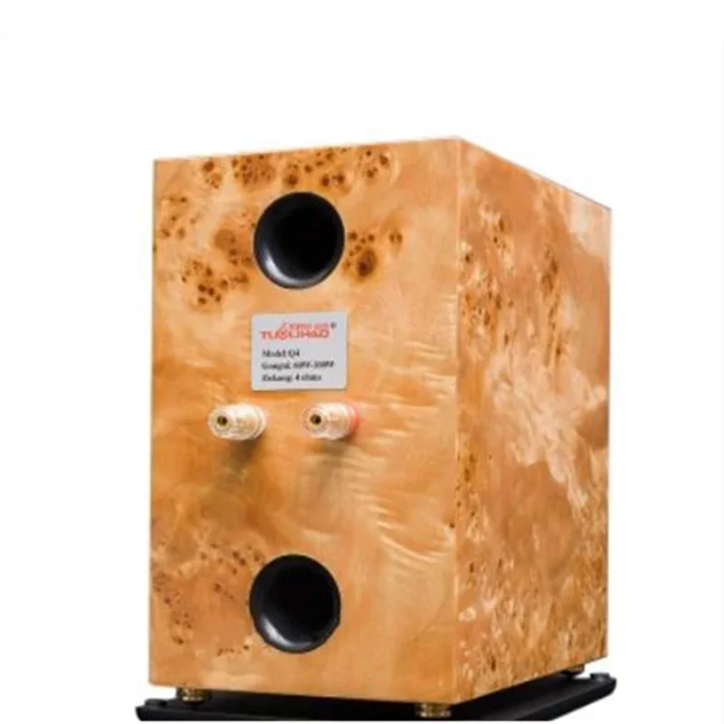 TUOLIHAO Q4 Full Range One Drive Speakers Real Wood Veneer Piano Paint 4 Inch Bookself Speakers 89dB