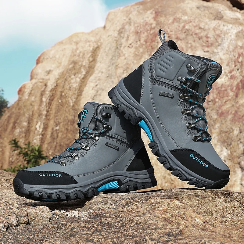 Retro Men Hiking Boots for Spring Autumn Comfort Breath Anti Slip Hiking Shoes Outdoor Camping Waterproof Work Shoes Sizes 39-46