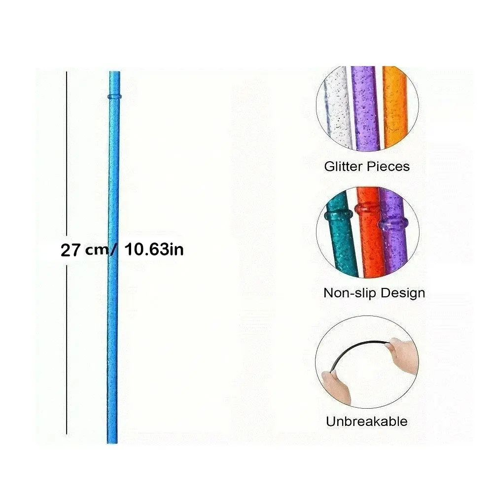 27CM Reusable Gold Powder Plastic Straw Milk Tea Coffee Straw for  40oz/30oz/20oz Cup Accessories view 6