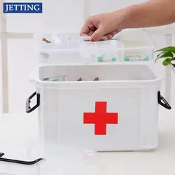 First Aid Kit Medicine Storage Box Portable Emergency Box Household Double Layers Medicine Boxes Medical Kit Storage Organizer