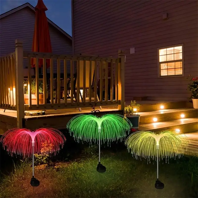 1pc Solar Jellyfish Lights , 7 Colors Changing Waterproof Lights, Solar Flowers Lights For Yard Festival Garden Wedding