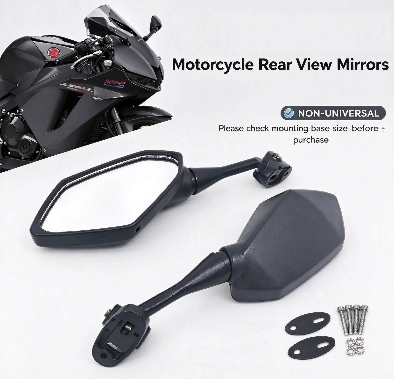 Motorrad-Rückspiegel, Seitenspiegel für CBR 500R 400R 650R 600 250 1000 RR Yamaha YZF R3 R1 R7 R6 R9 R125, Zubehör
