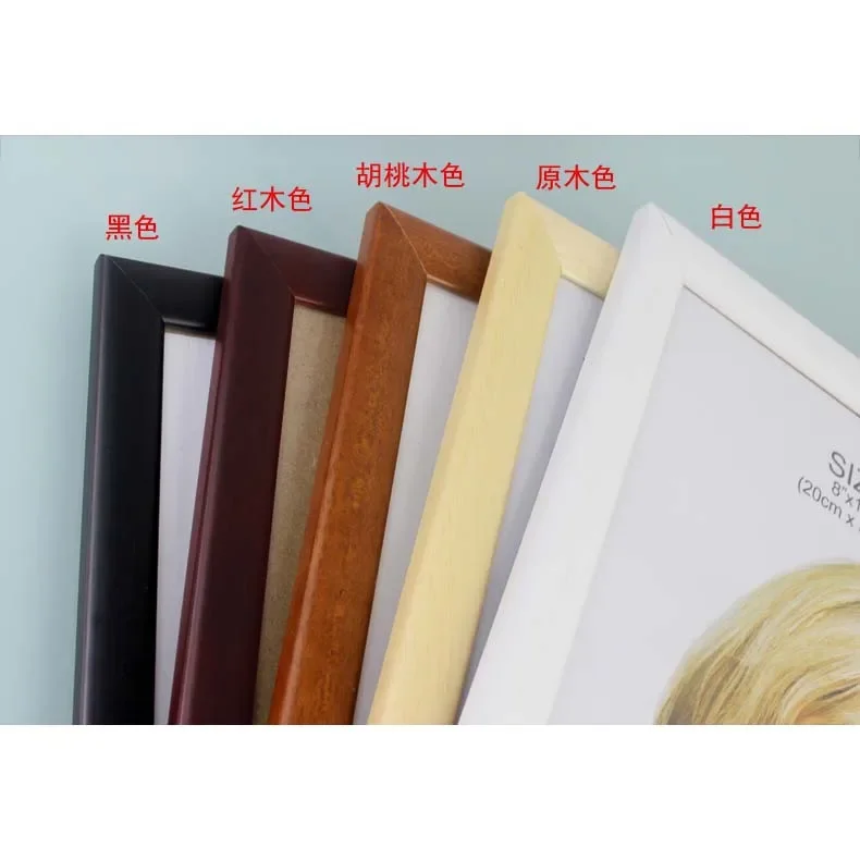 Factory custom solid wood wooden photo frame 7 inch/8 inch 10 inch A4/A3 wooden photo frame simple table certificate frame