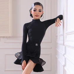 Kids Samba Chacha Dancing Dresses Girls Latin Dance Professional Dress Children Tango Salsa Ballroom Dance Costume SL11382