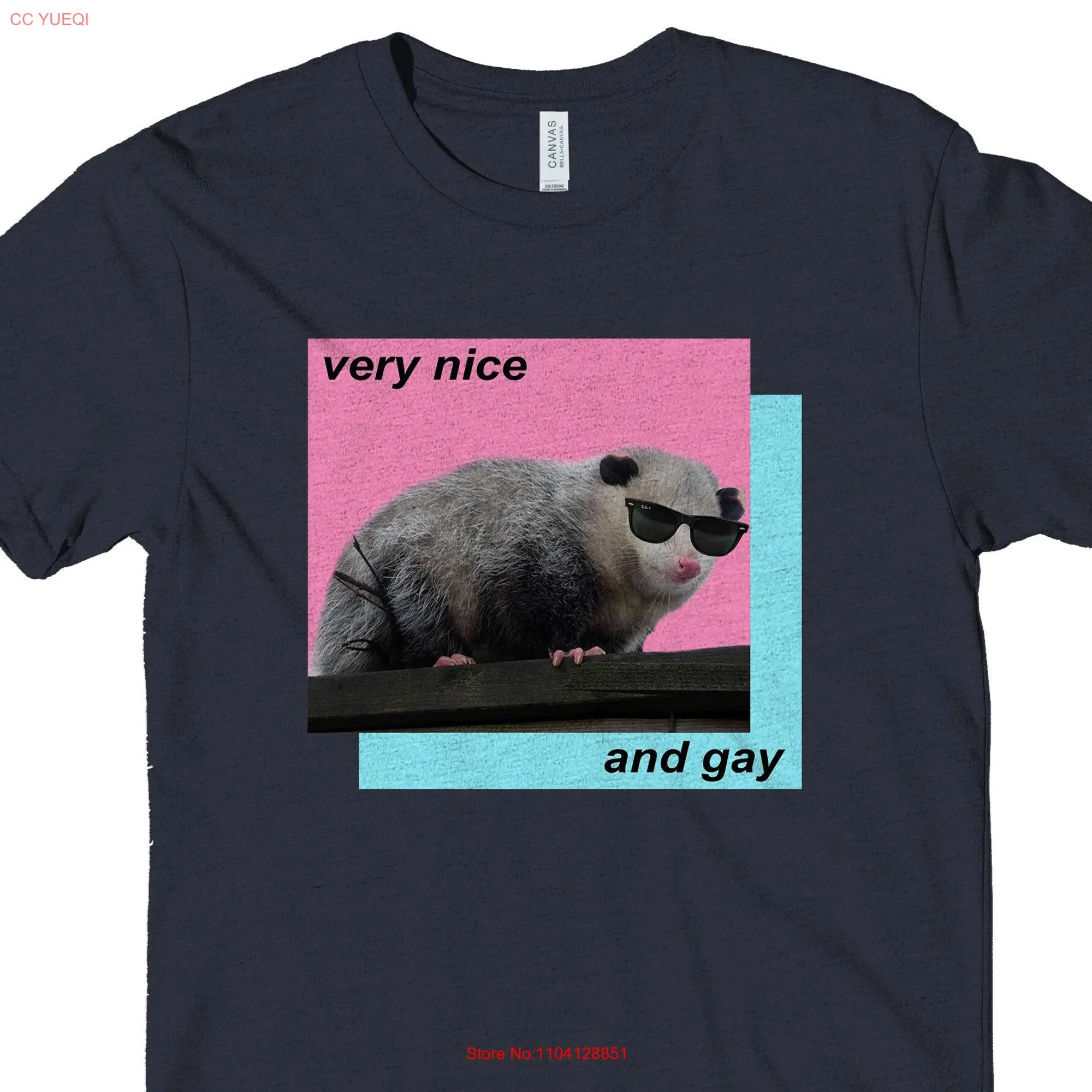 Very nice and gay possum T shirt funny cute retro LGBT opossum graphic tee men women unisex long or short sleeves