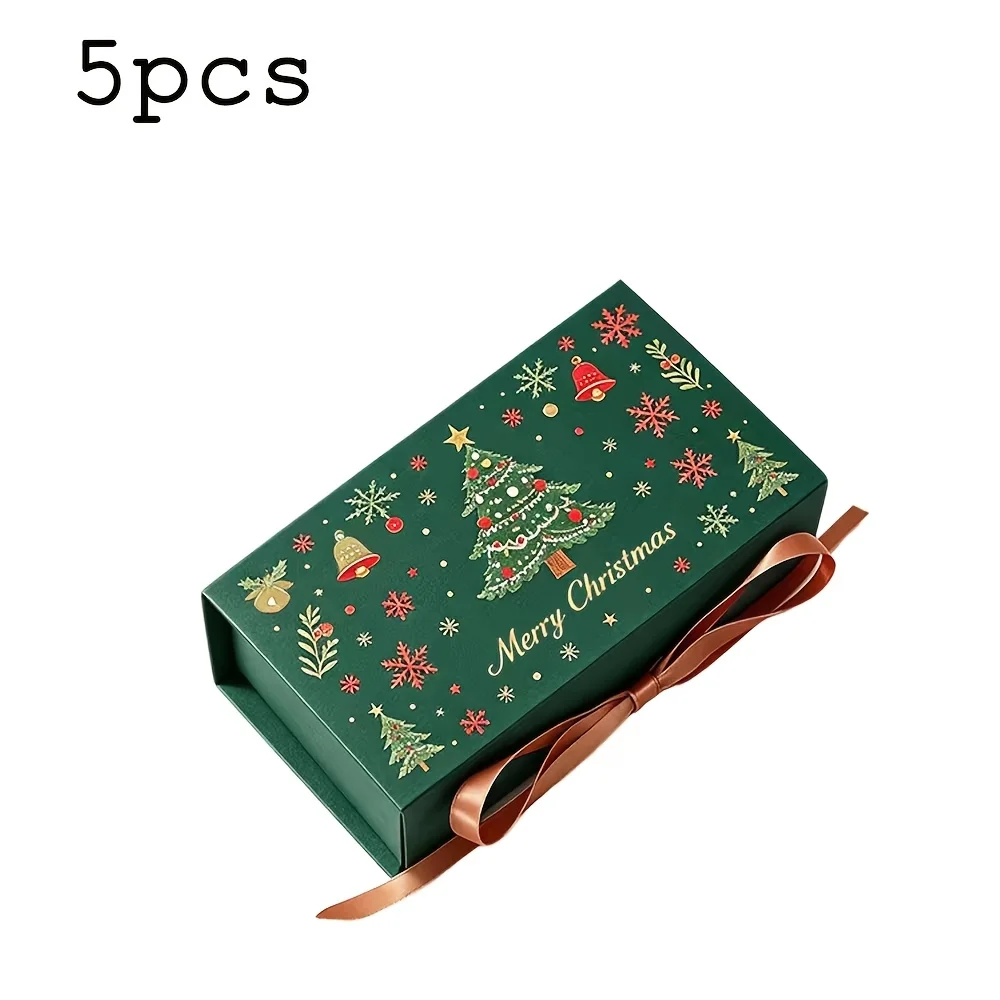 Christmas Snowflake Printed Gift Boxes with Ribbon