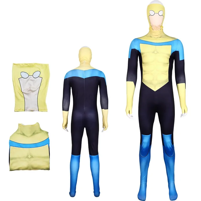 زي RT01 Lnvincible Young Hero التنكري مع بذلة مطبوعة على شكل علامة، عباءة، أداء مسرحي لعب الأدوار في جميع أنحاء البطل Gf1