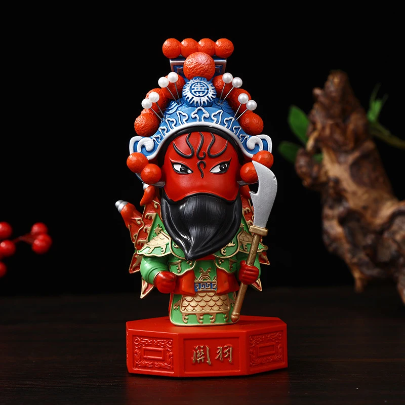 Peking Opera Masks Ornaments Creative 3D Characters Chinese Opera Character Doll Traditional Folk Craft Chinese Style Home Decor