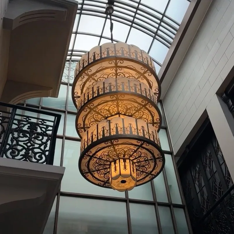 Hotel lobby hotel box Chinese style engineering catering headlights y