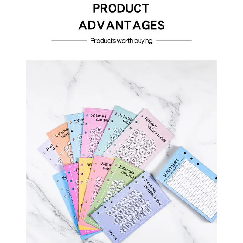 Wyzwanie oszczędzania pieniędzy Segregator Tracker dla segregatorów A6 Oszczędności Wyzwanie Tracker Karty Oszczędność Wyzwanie Segregator