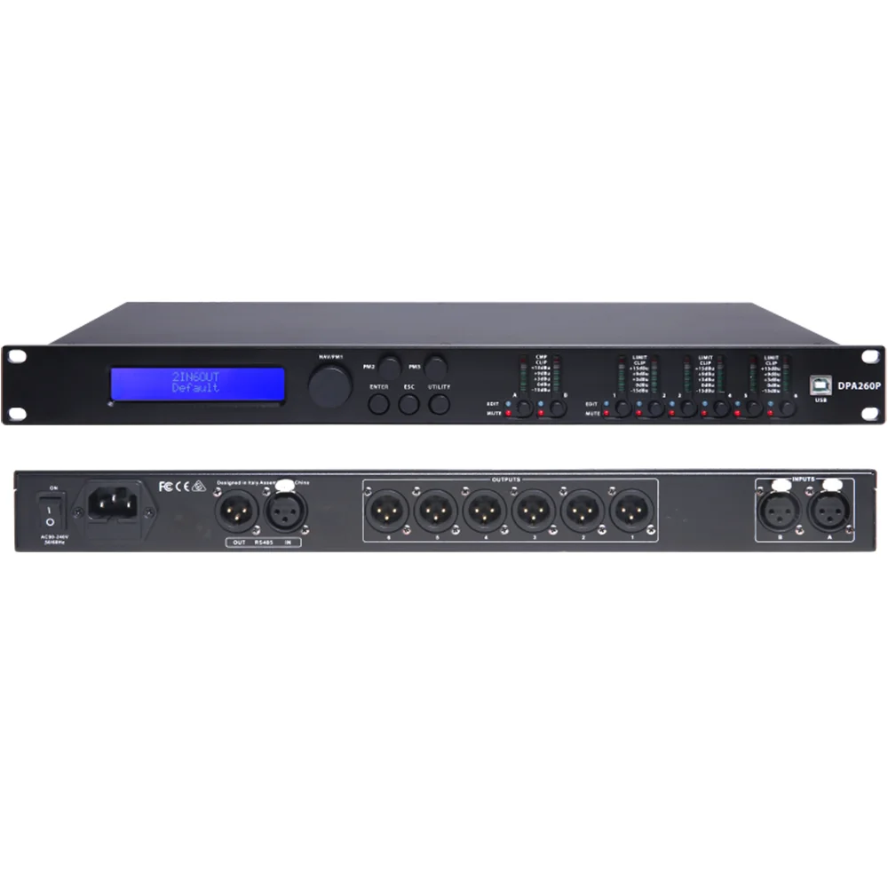 

MARANI DPA260P 2-IN 6-OUT Digital Speaker Management System Equipment Control Remote PC Software EQ with a 11-band